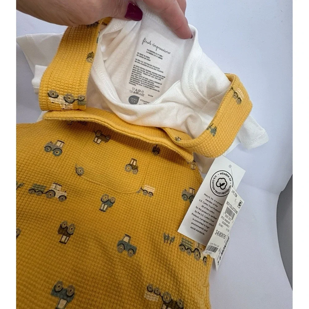 Baby boy size 3-6 months First Impressions Golden Apricot two piece construction